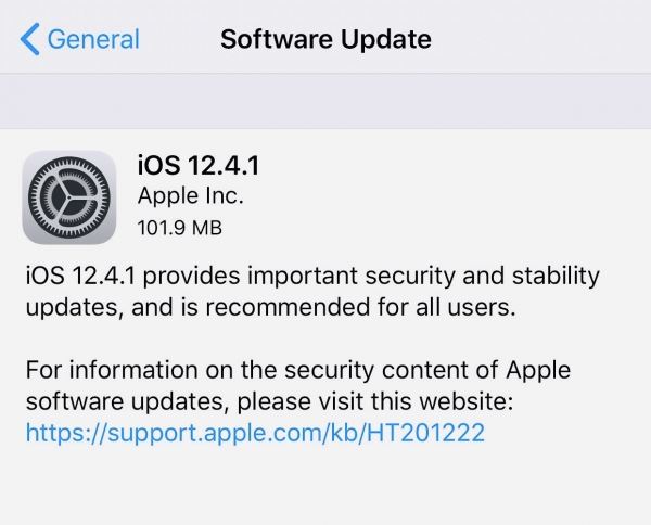 Вышла iOS 12.4.1. Что нового